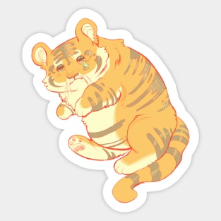sad cat chonky tiger Sticker